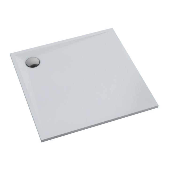 Schedline Brodzik kompozytowy Stabilsound Plus® Libra Smooth White 80x80x3 cm, kwadratowy, Gwarancja 15 lat